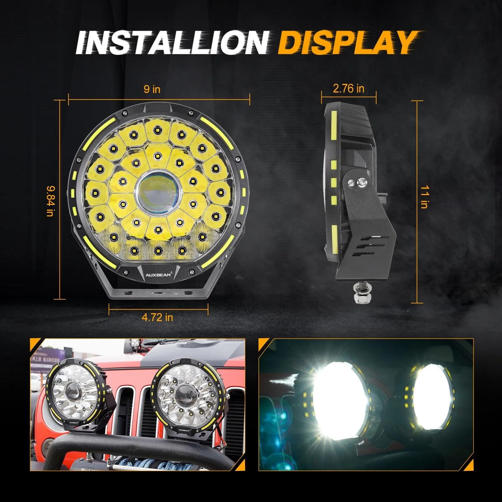 360-PRO Series | 9 Inch 270W 37776LM Offroad LED Driving Lights