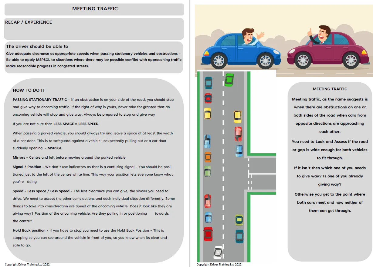 ADI Part 3 Meeting and Anticipation Driving Instructor Lesson Plan Diagrams