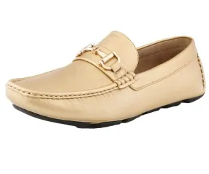 Amali Trentino Gold Men’s Casual Moccasins Gold Slip On