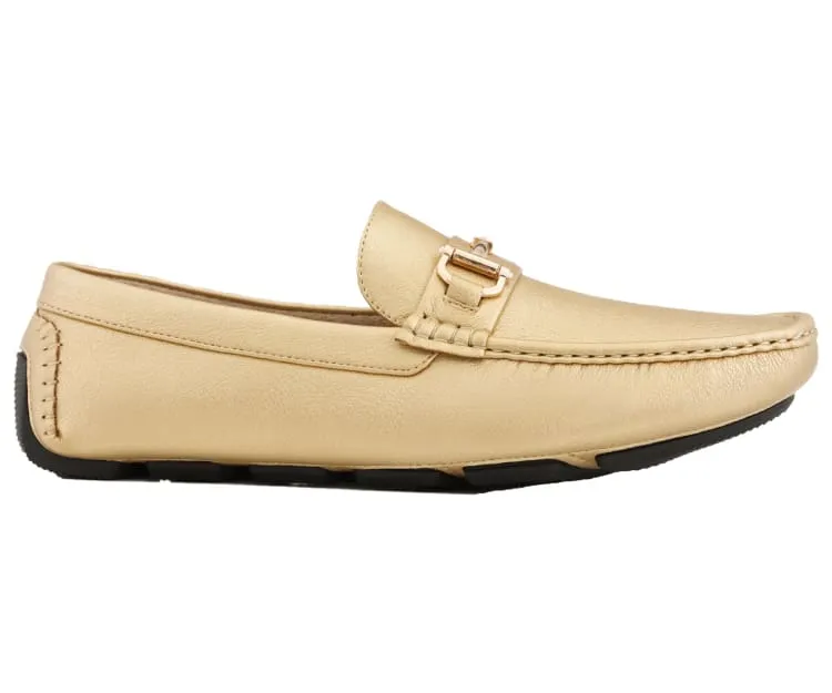 Amali Trentino Gold Men’s Casual Moccasins Gold Slip On