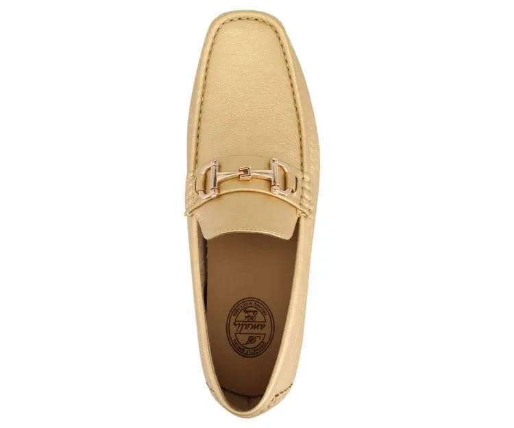 Amali Trentino Gold Men’s Casual Moccasins Gold Slip On