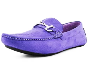 Amali Walken Men's Suede Driving Loafers Lavender Luxe