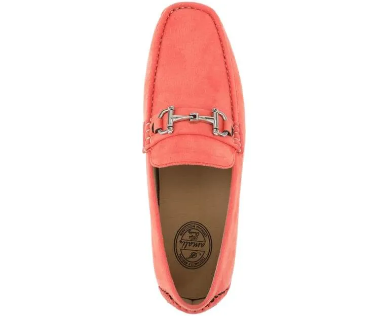 Amali Walken Men's Suede Driving Shoes Coral