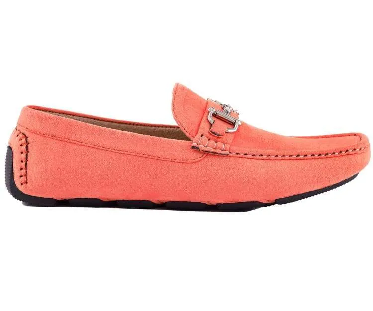 Amali Walken Men's Suede Driving Shoes Coral