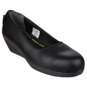 Amblers Safety FS107 Antibacterial Memory Foam Slip on Wedged Safety Court Shoe