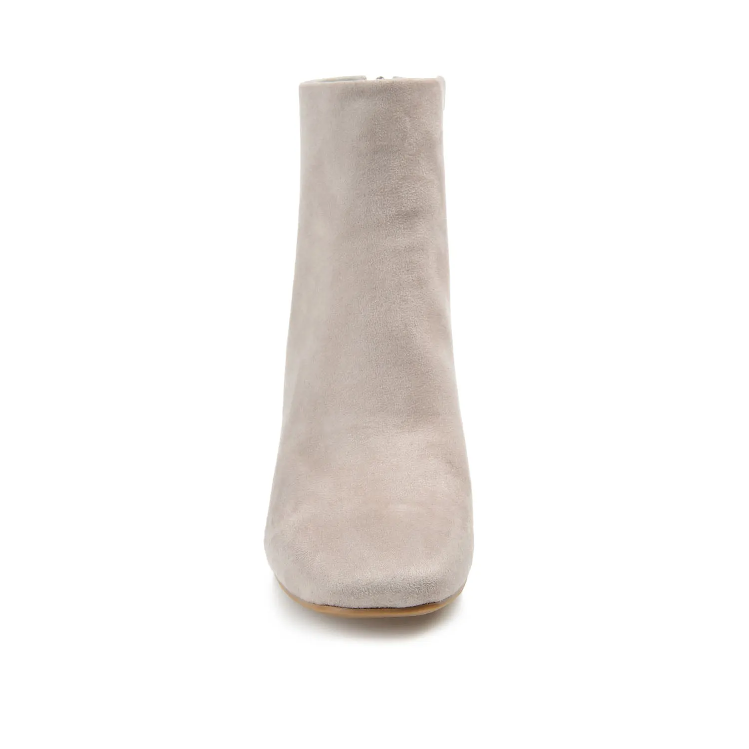 AUDRINA BLOCK HEELED BOOTIES IN FAUX LEATHER
