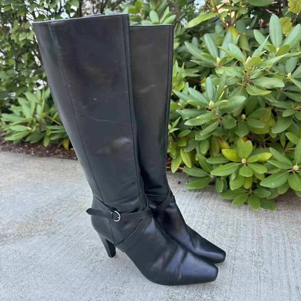Bandolino Crossover Buckle Heeled Boots - Size 8