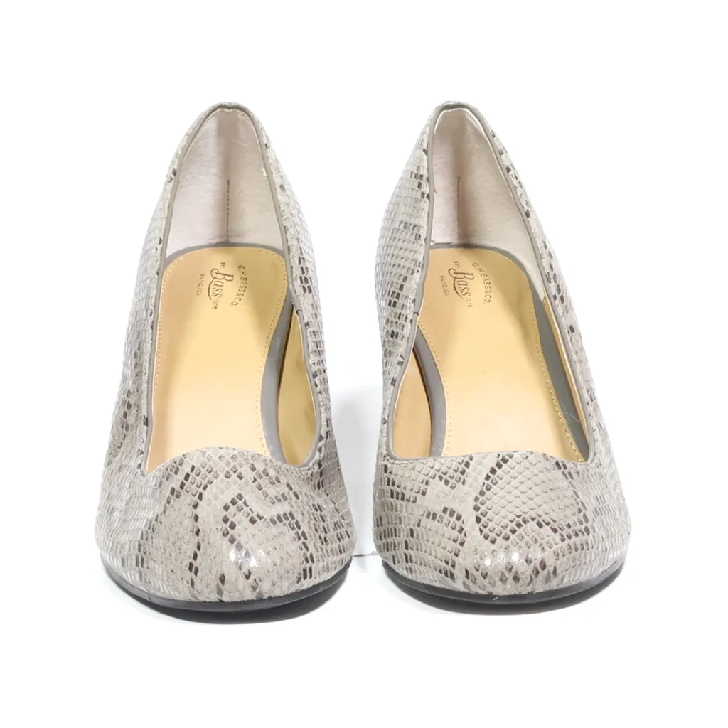 Bass G.H. Bass & Co Wedge Shoes Leather Grey Color For Women