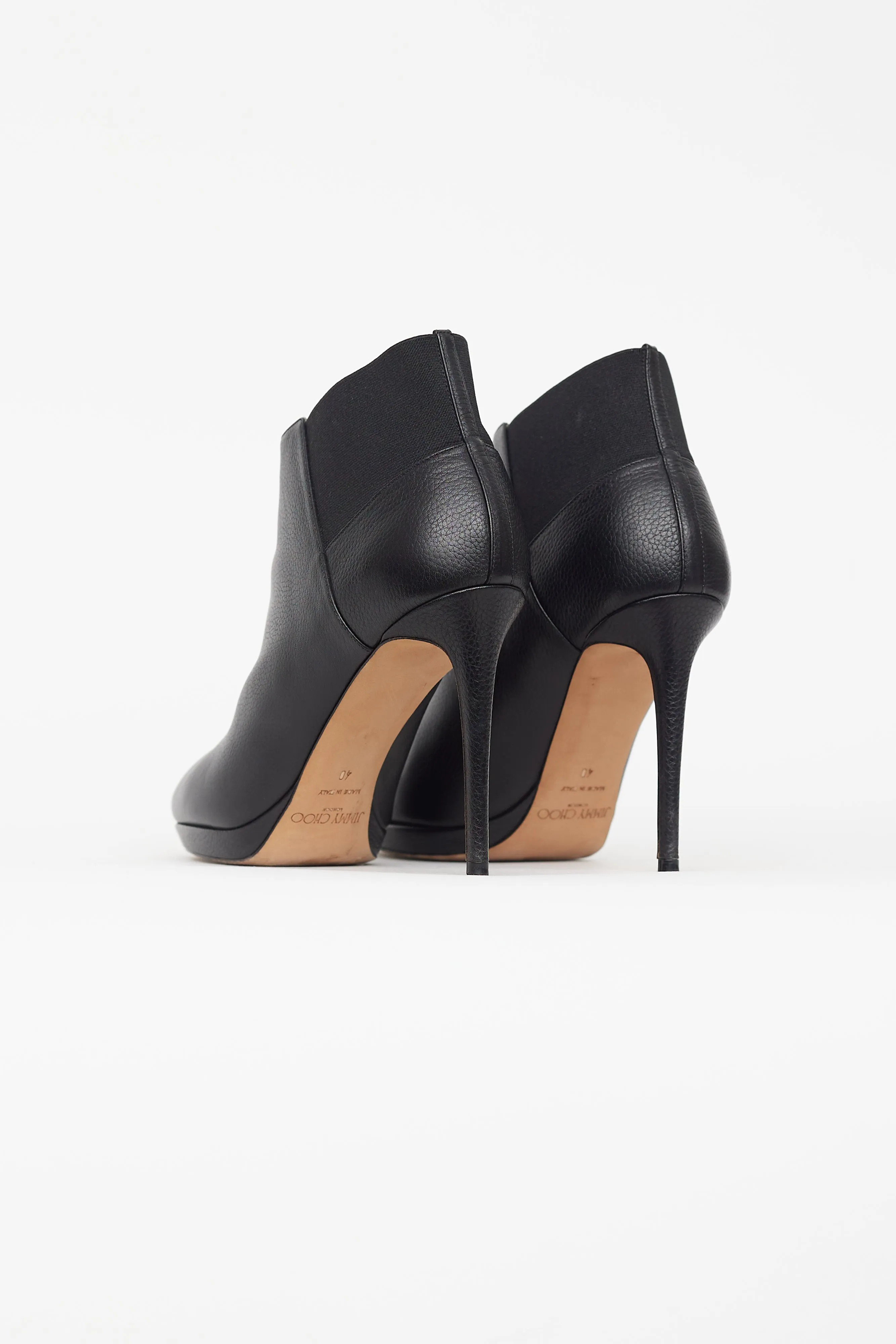 Black Leather Stiletto Heeled Boot