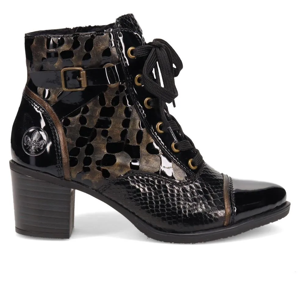 Block-Heeled Leather Ankle Boots - RKR40532 / 326 094