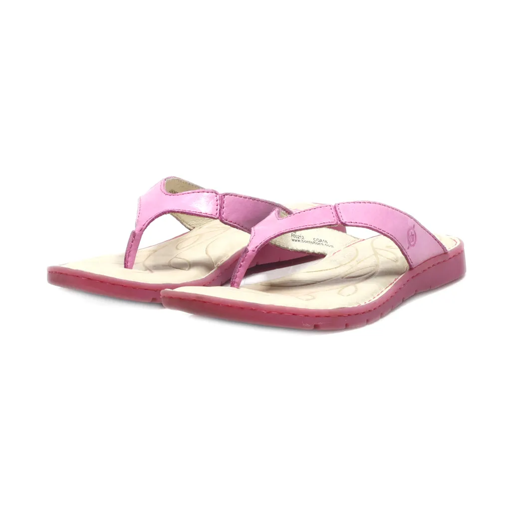 Born Flip Flops Leather Pink Colour For Women