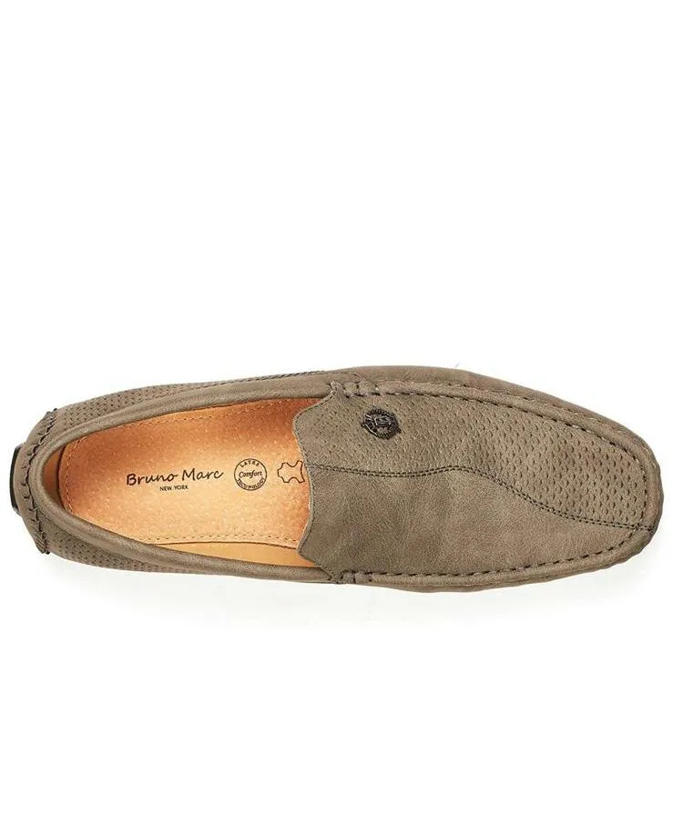 Bruno Marc Slip-on Loafers with Leather Base Sole