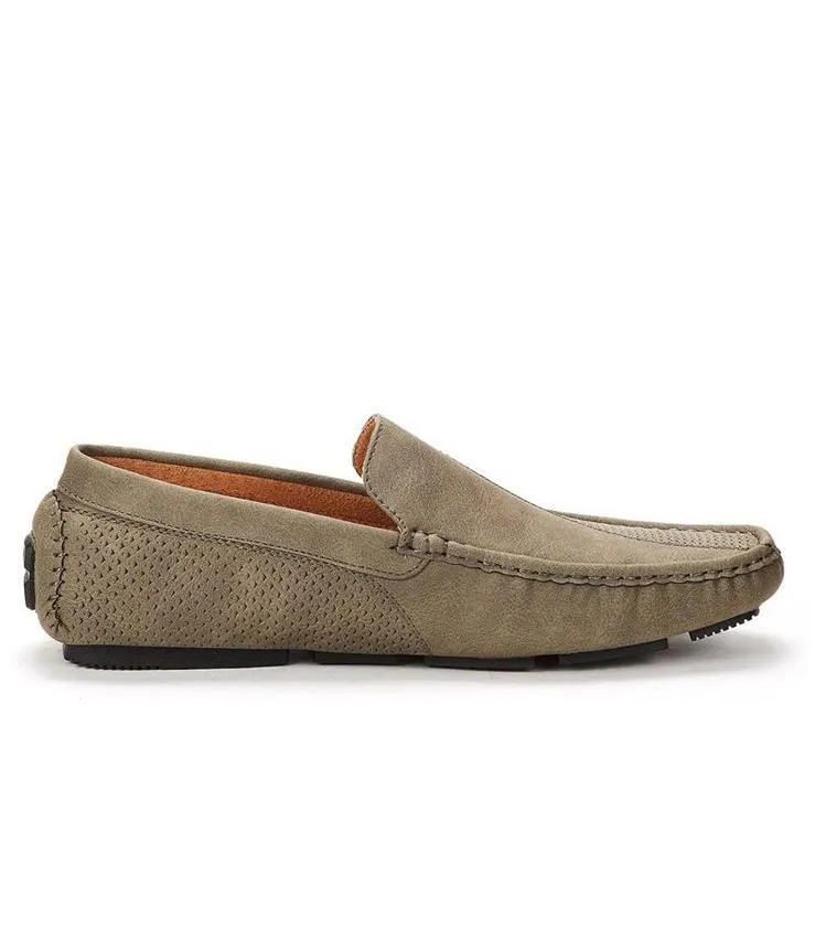 Bruno Marc Slip-on Loafers with Leather Base Sole