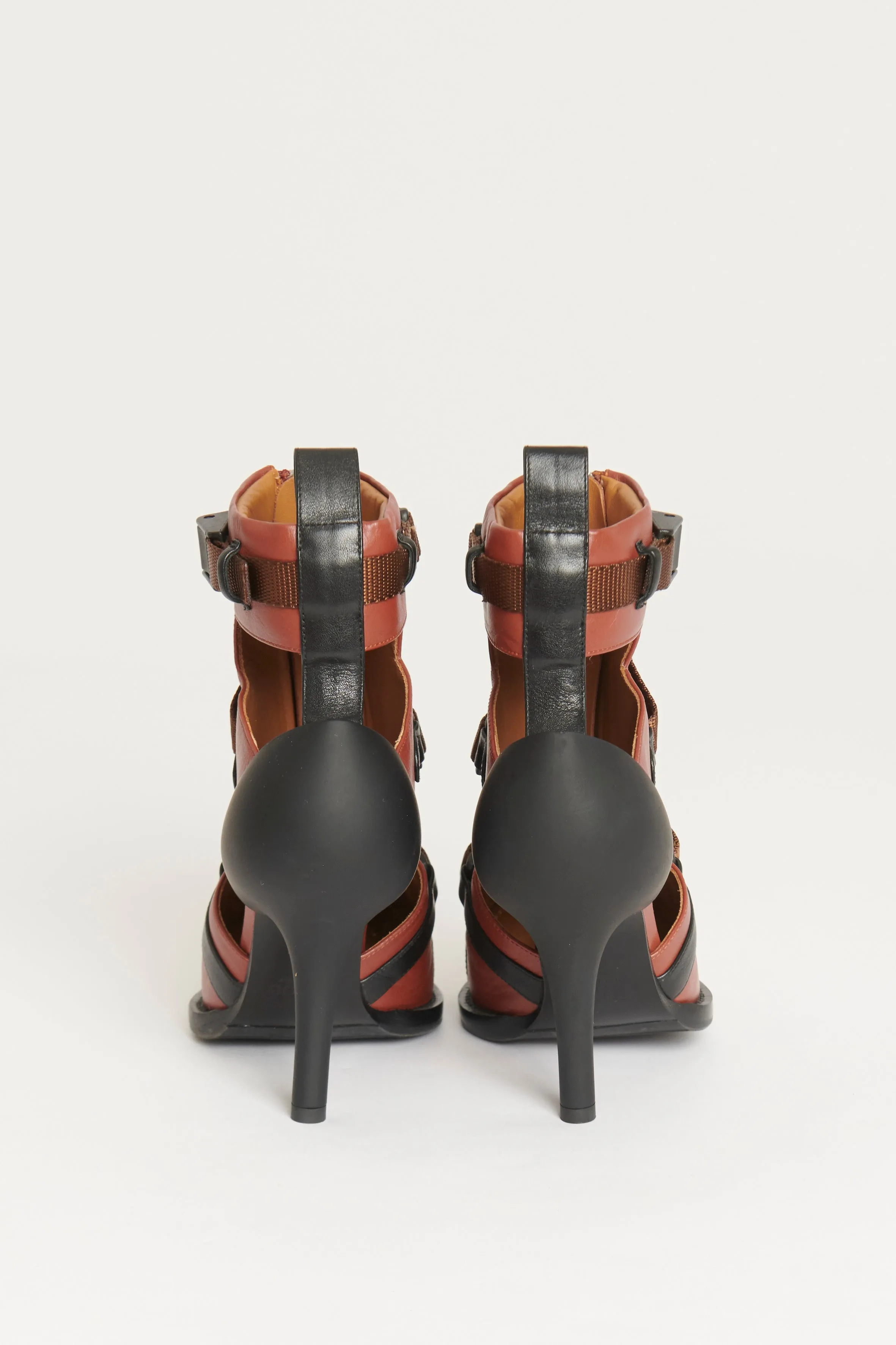 Burnt Orange Leather Preowned Heeled Boots
