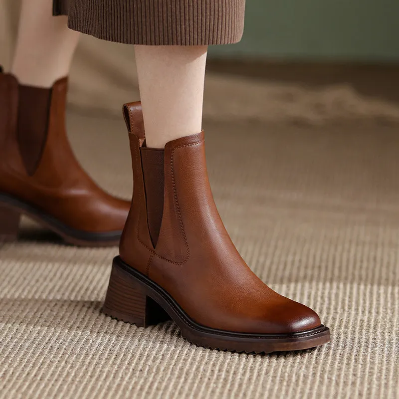 Cecelia Handmade Low Heeled Chelsea Ankle Boots
