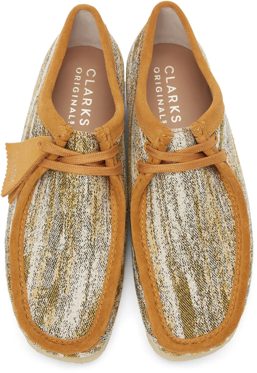 Clarks Originals Orange Fabric Wallabee Lace-Ups