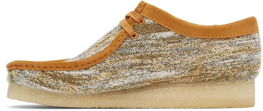 Clarks Originals Orange Fabric Wallabee Lace-Ups