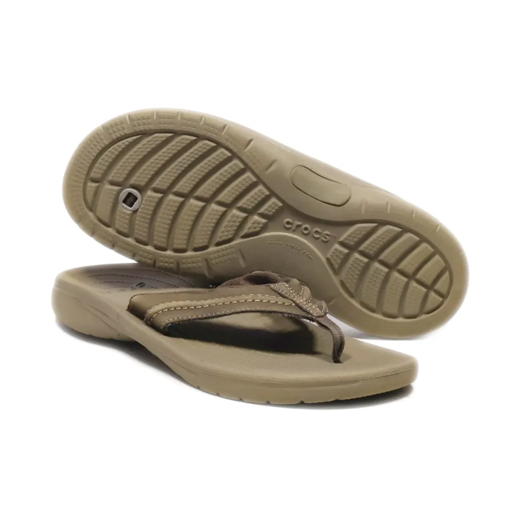 Crocs Yukon Mesa Flip Flops Fabric Brown Colour For Men