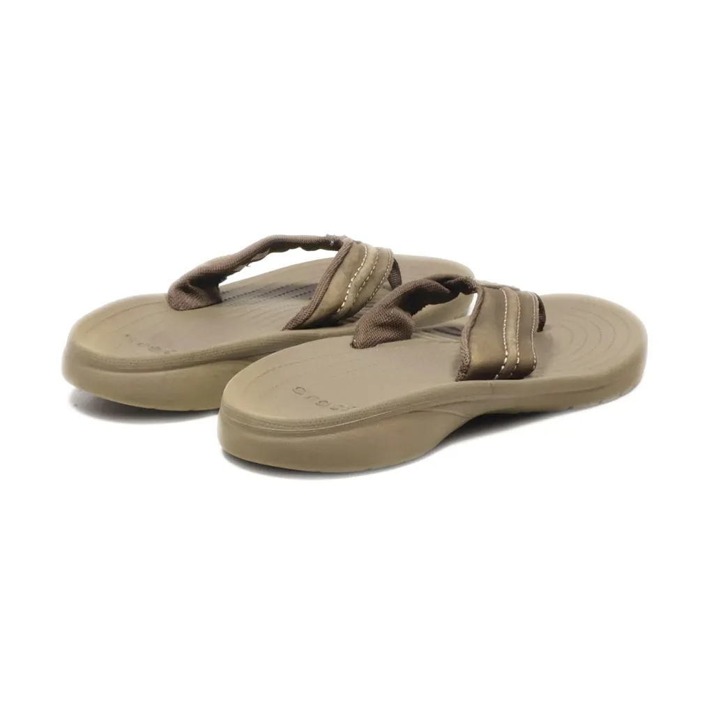 Crocs Yukon Mesa Flip Flops Fabric Brown Colour For Men