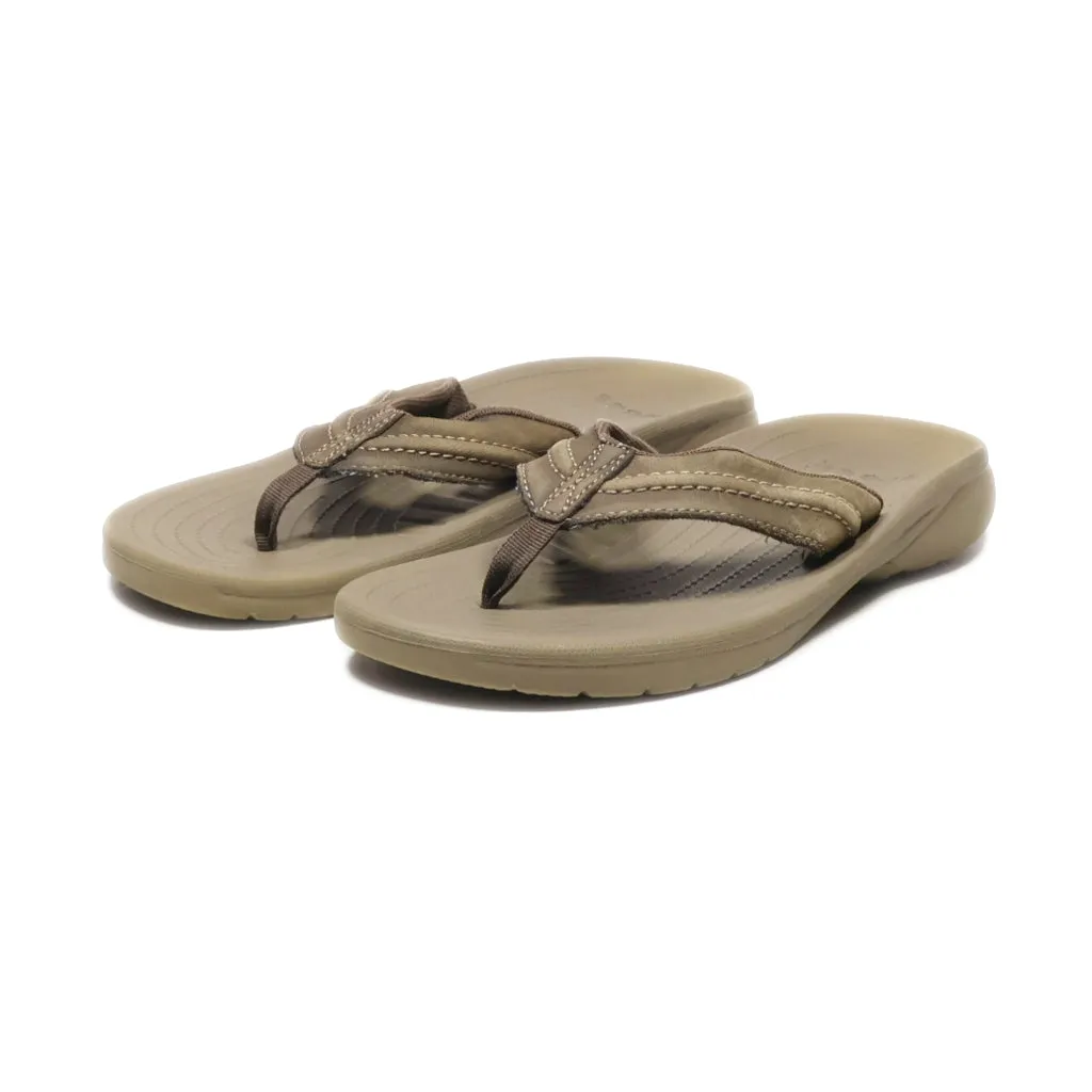 Crocs Yukon Mesa Flip Flops Fabric Brown Colour For Men