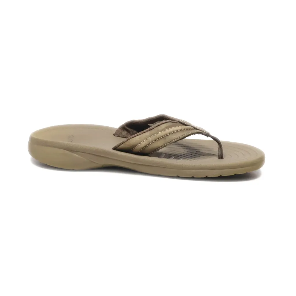 Crocs Yukon Mesa Flip Flops Fabric Brown Colour For Men