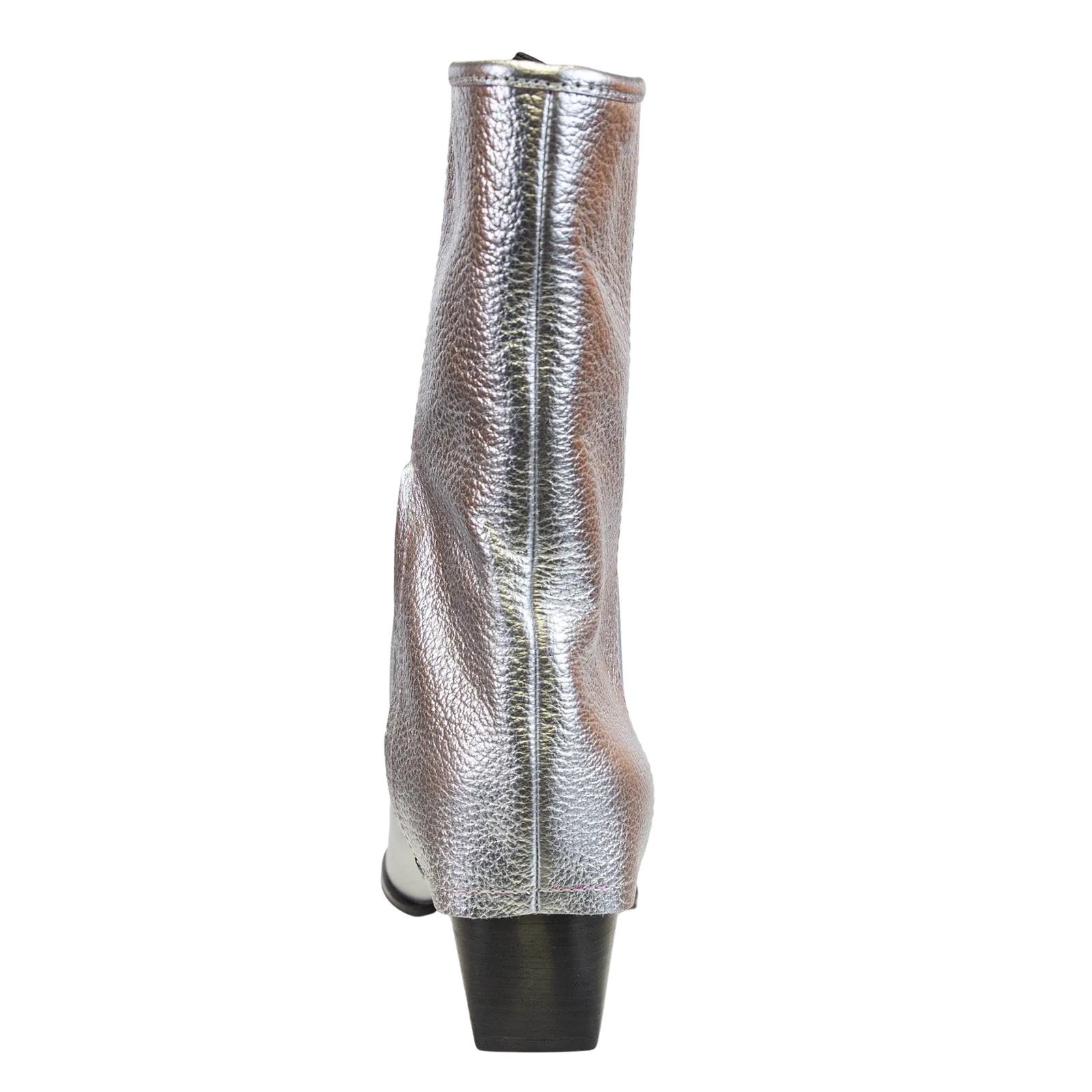 CURIO in SILVER Heeled Mid Shaft Boots