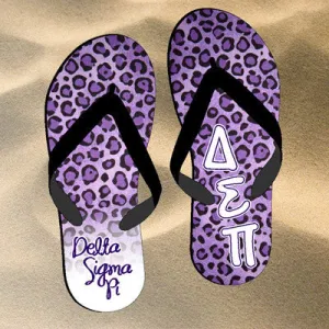 Delta Sigma Pi Cheetah Print Flip Flops - SBL100 - SUB