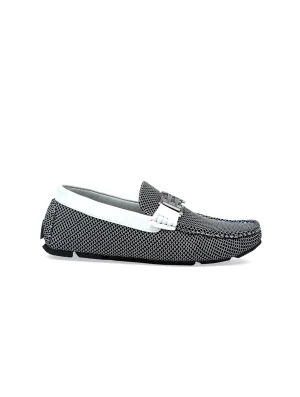 Double H Buckle Loafer White
