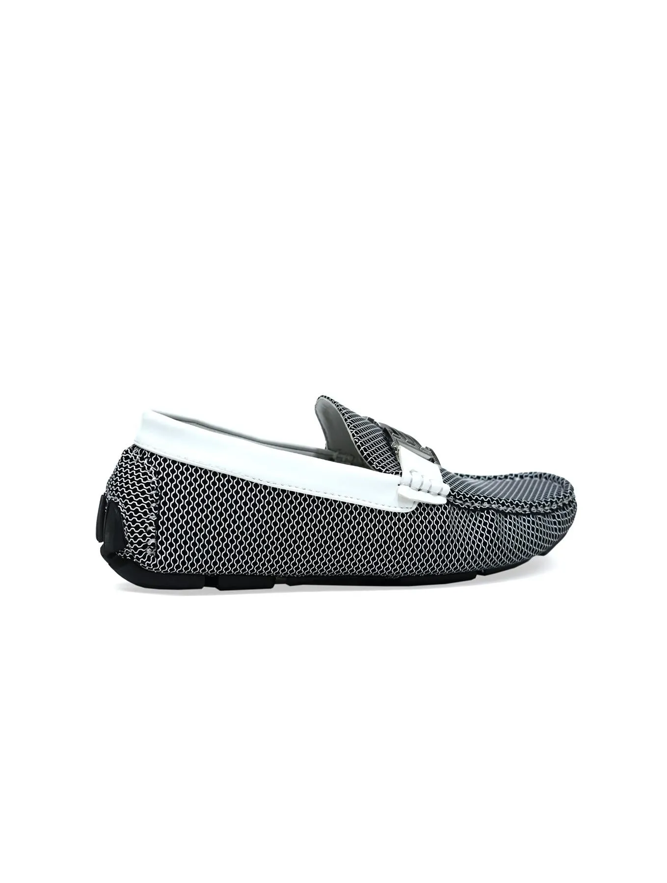 Double H Buckle Loafer White