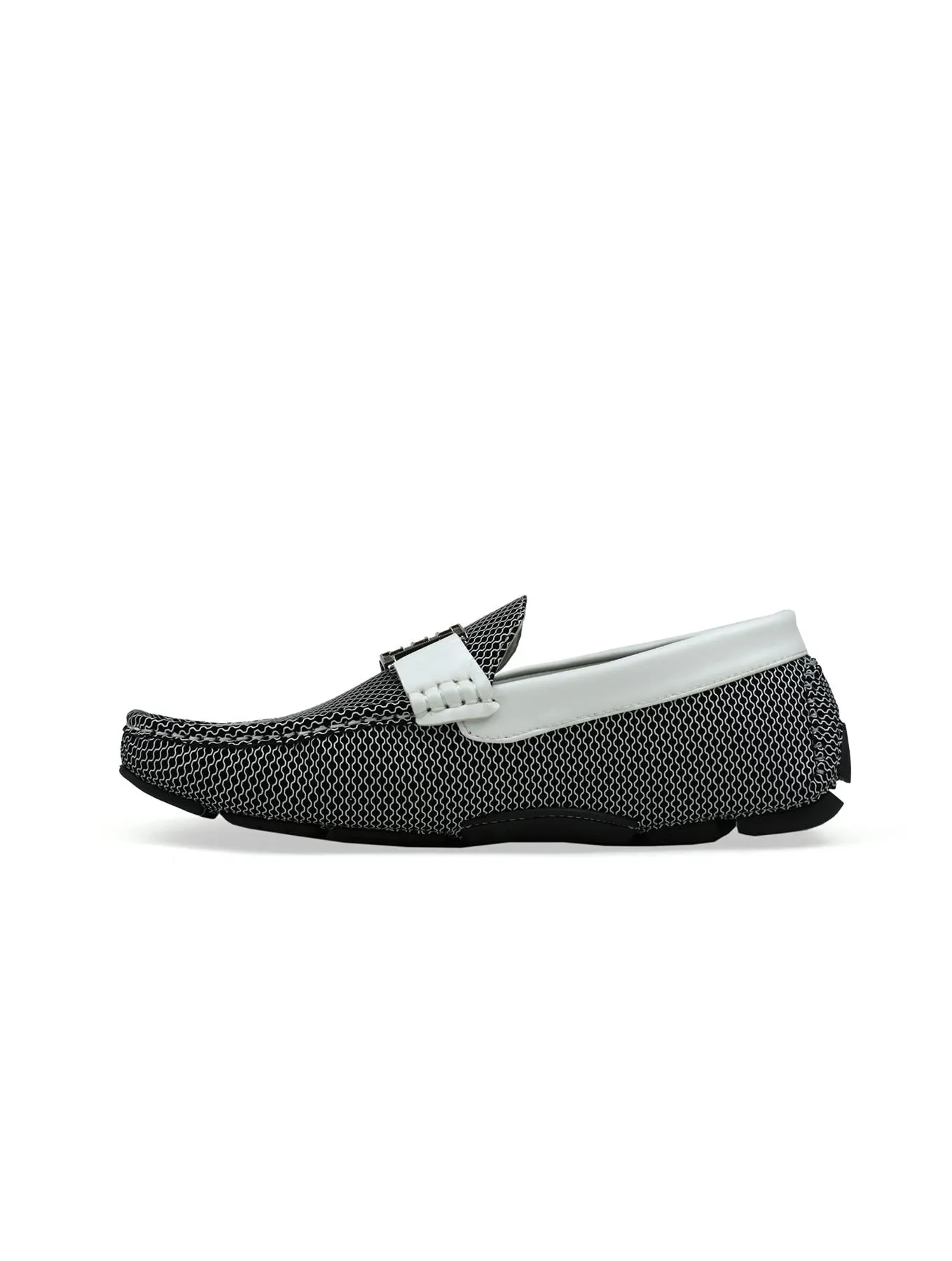 Double H Buckle Loafer White