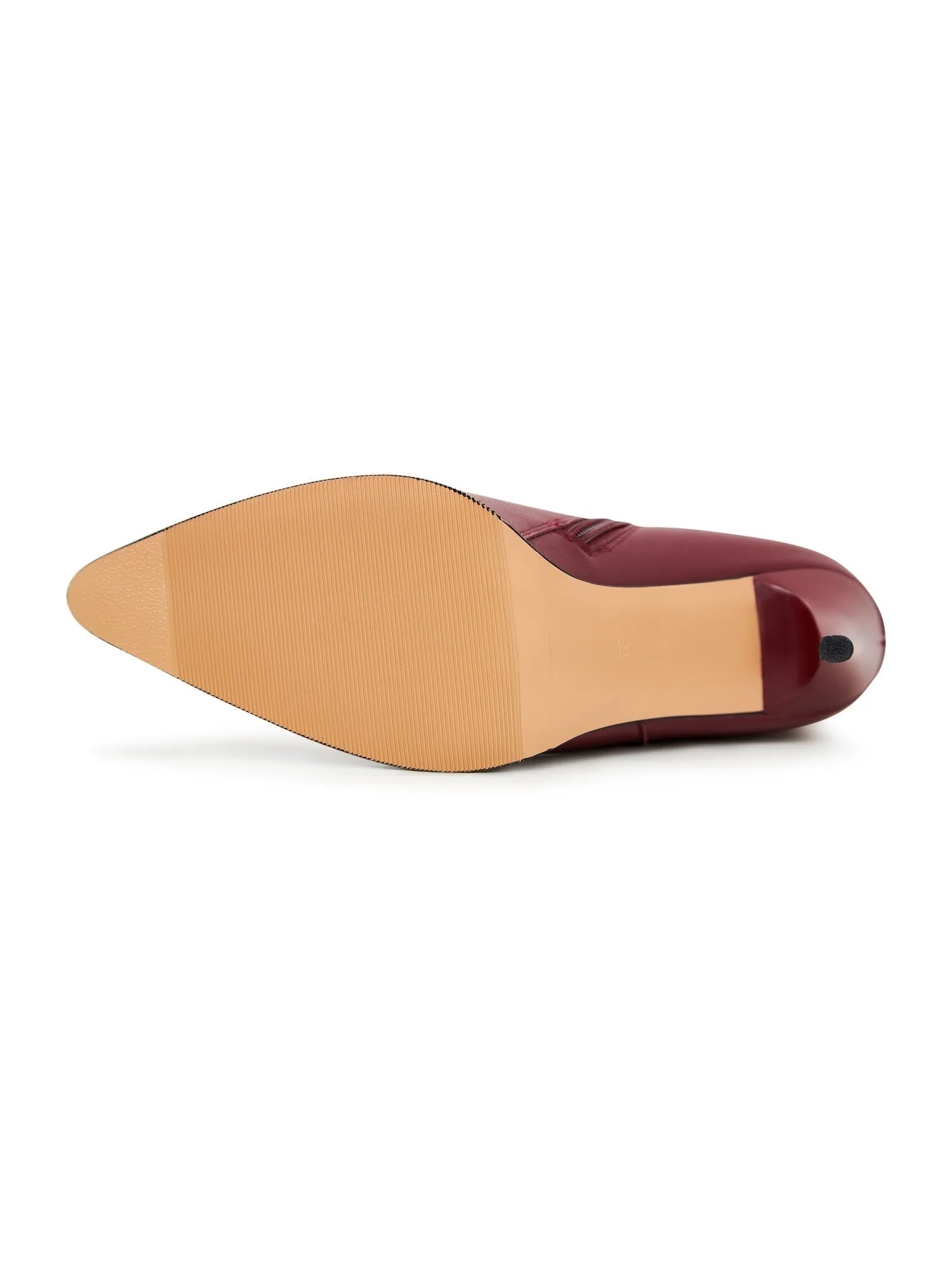 Elevated Leather Heeled Boots - Bordeaux