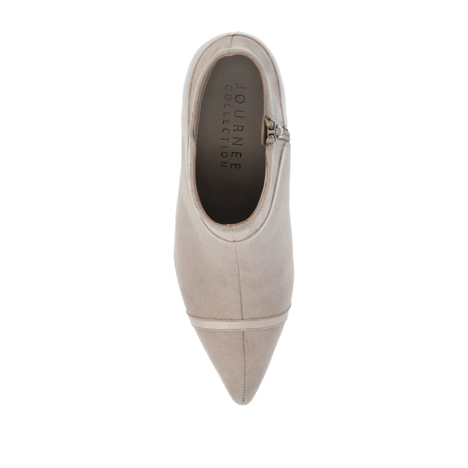 EMBRIE HEELED BOOTIE IN FAUX SUEDE
