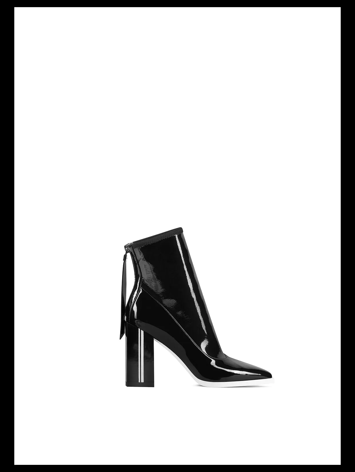 Fabfei's black autumn winter patent leather block heeled boots - ui4
