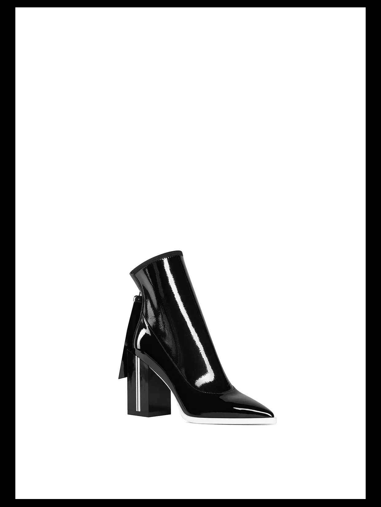 Fabfei's black autumn winter patent leather block heeled boots - ui4