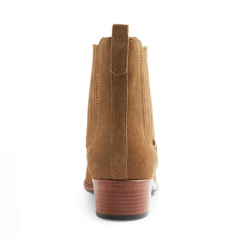Fairfax & Favor Rockingham Flat Ladies Suede Ankle Boot - Tan