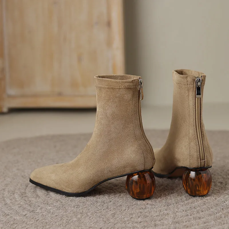 FY Zoe Sculptural Heeled Ankle Boots