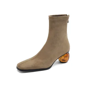 FY Zoe Sculptural Heeled Ankle Boots