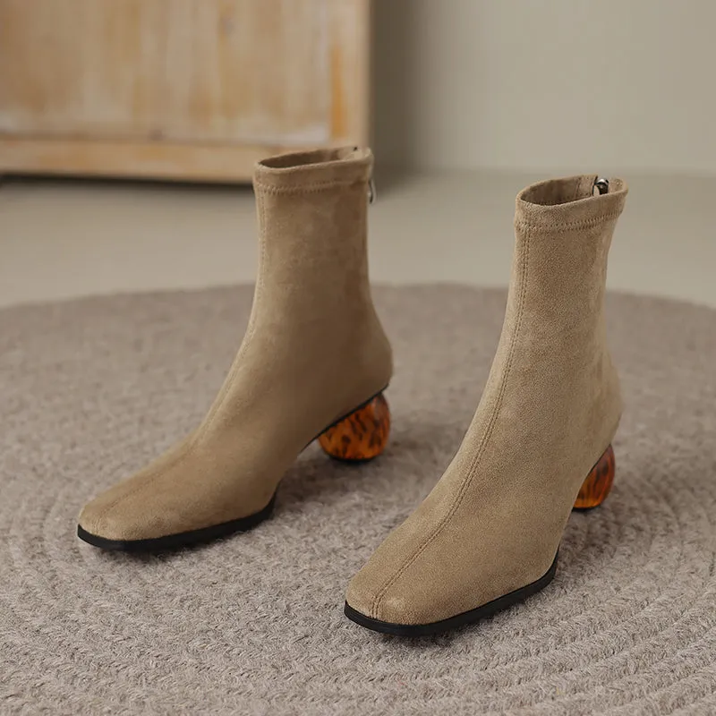 FY Zoe Sculptural Heeled Ankle Boots
