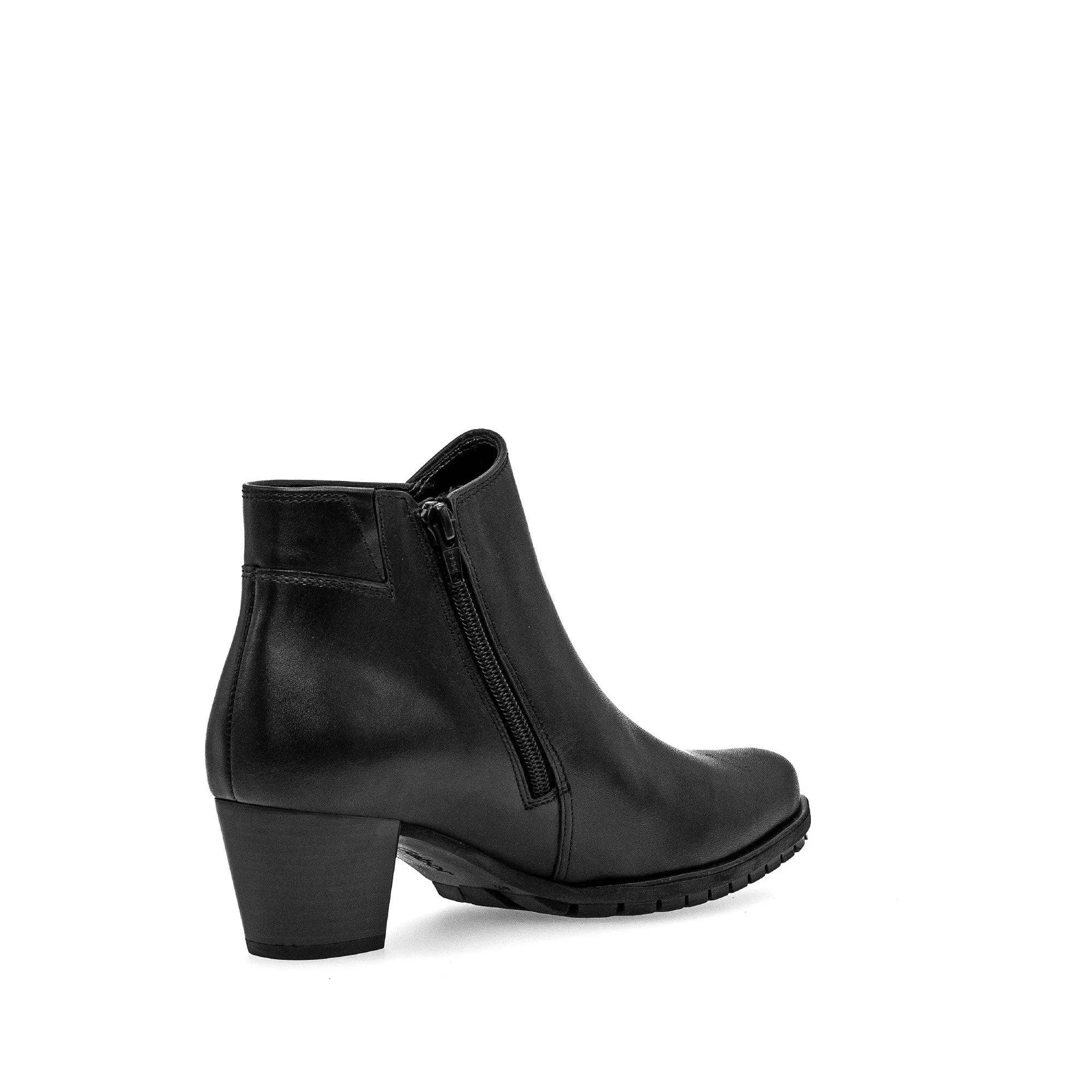 Gabor Olivetti 56.603.57 Ladies Black Wide Leather Side Zip Ankle Boots