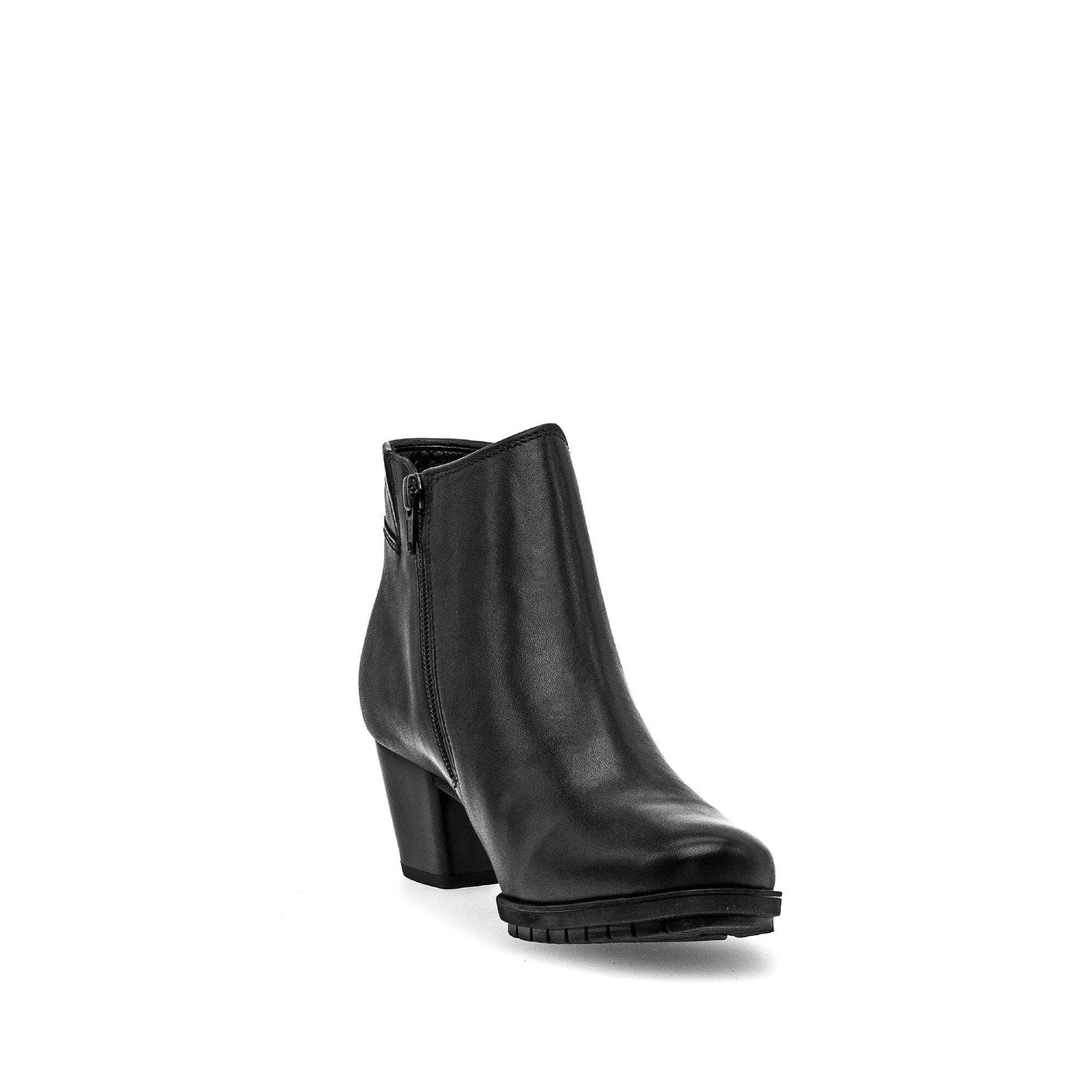 Gabor Olivetti 56.603.57 Ladies Black Wide Leather Side Zip Ankle Boots