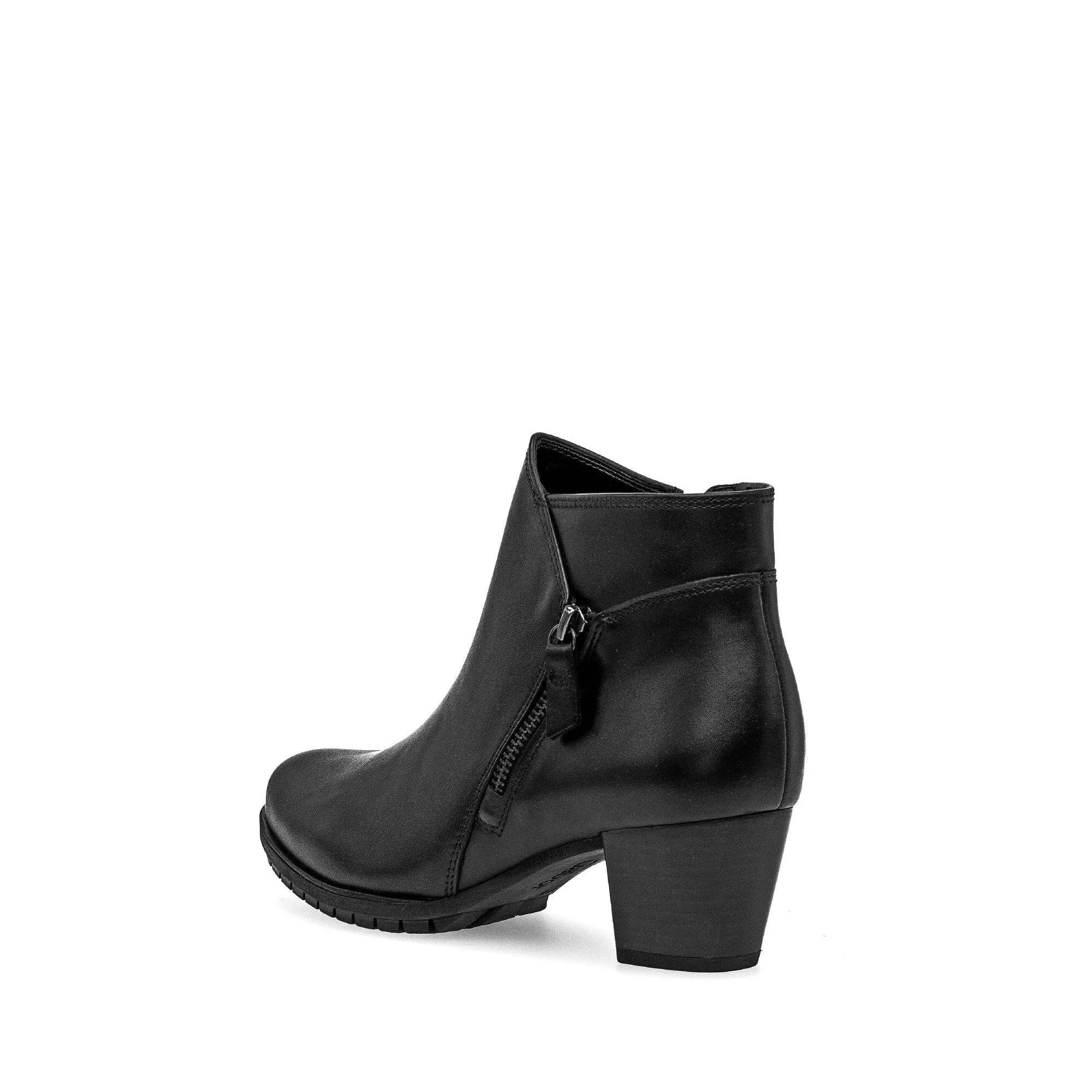 Gabor Olivetti 56.603.57 Ladies Black Wide Leather Side Zip Ankle Boots