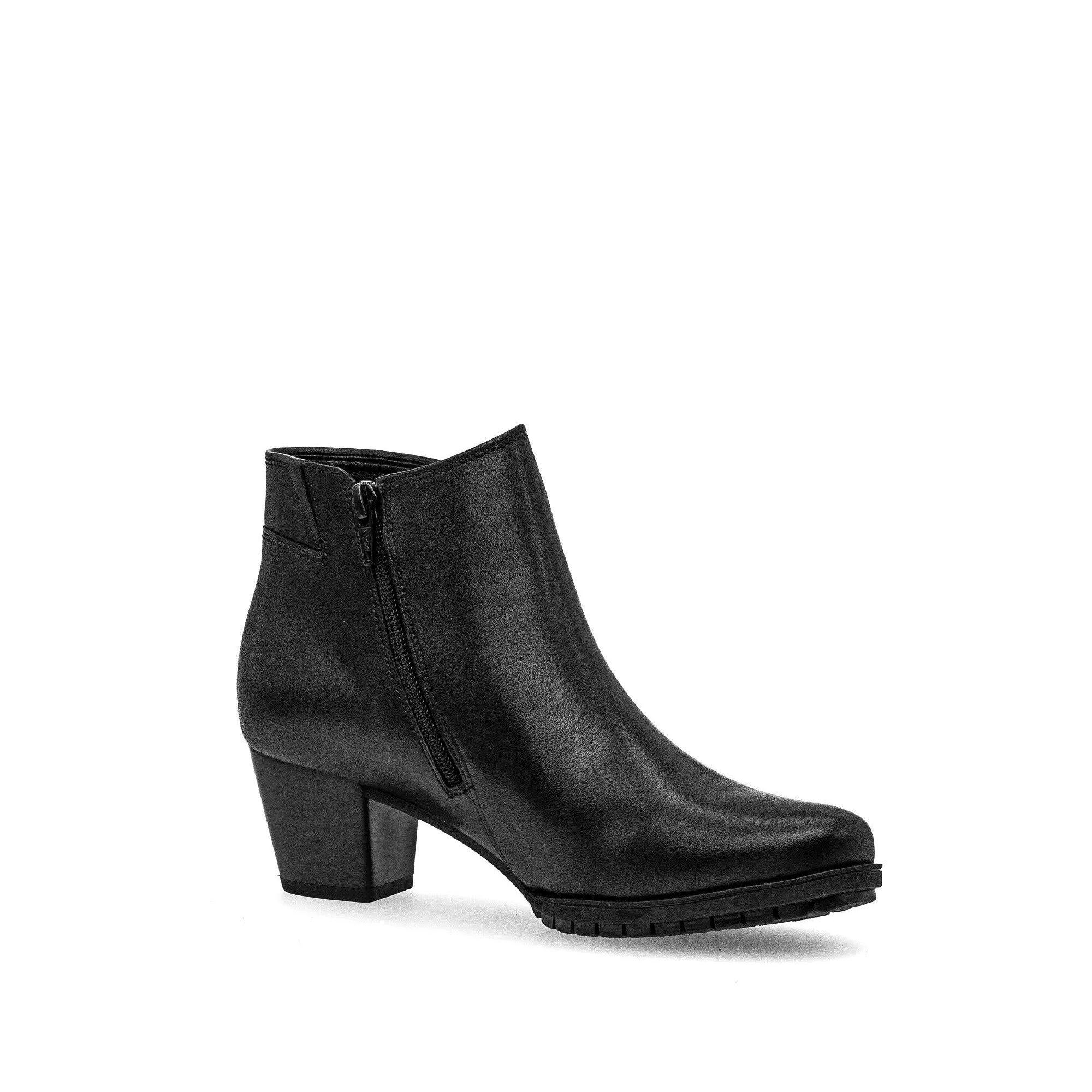 Gabor Olivetti 56.603.57 Ladies Black Wide Leather Side Zip Ankle Boots