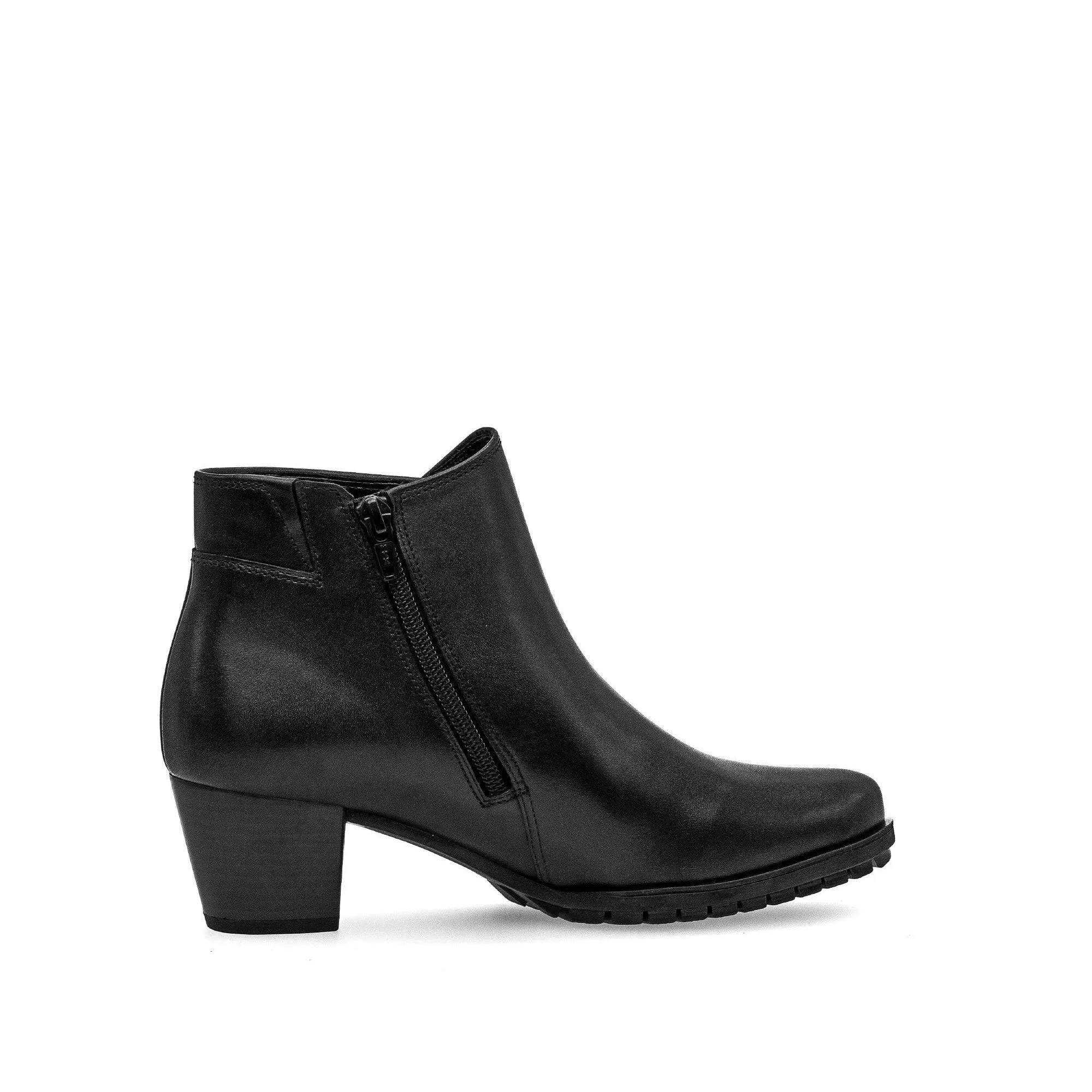 Gabor Olivetti 56.603.57 Ladies Black Wide Leather Side Zip Ankle Boots