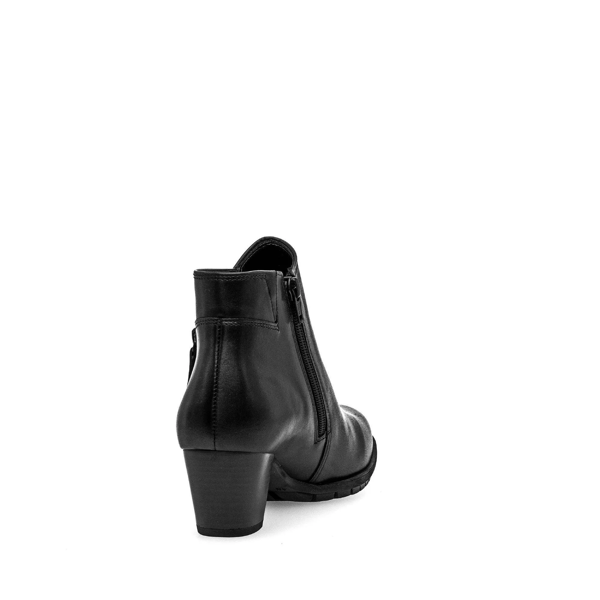 Gabor Olivetti 56.603.57 Ladies Black Wide Leather Side Zip Ankle Boots