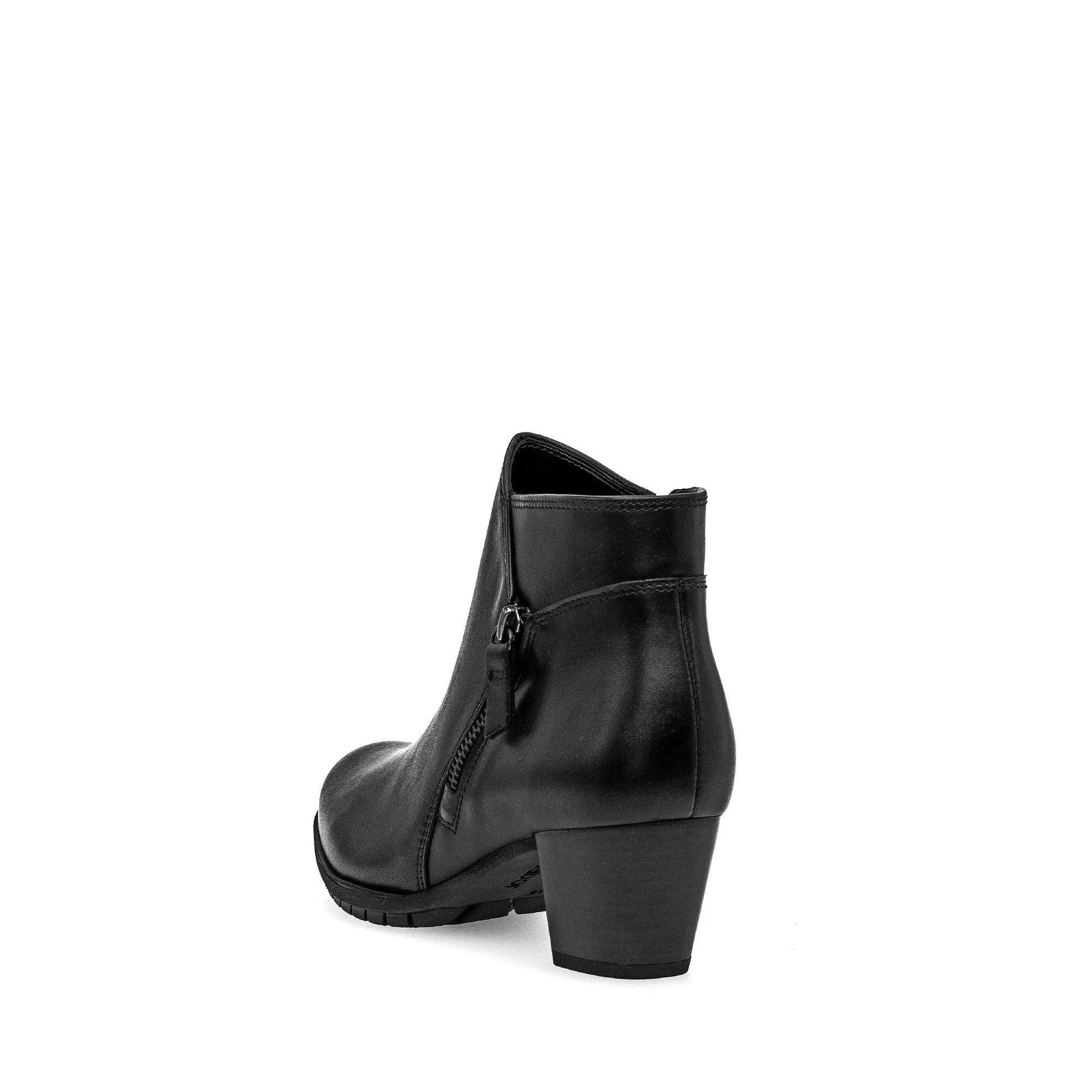 Gabor Olivetti 56.603.57 Ladies Black Wide Leather Side Zip Ankle Boots