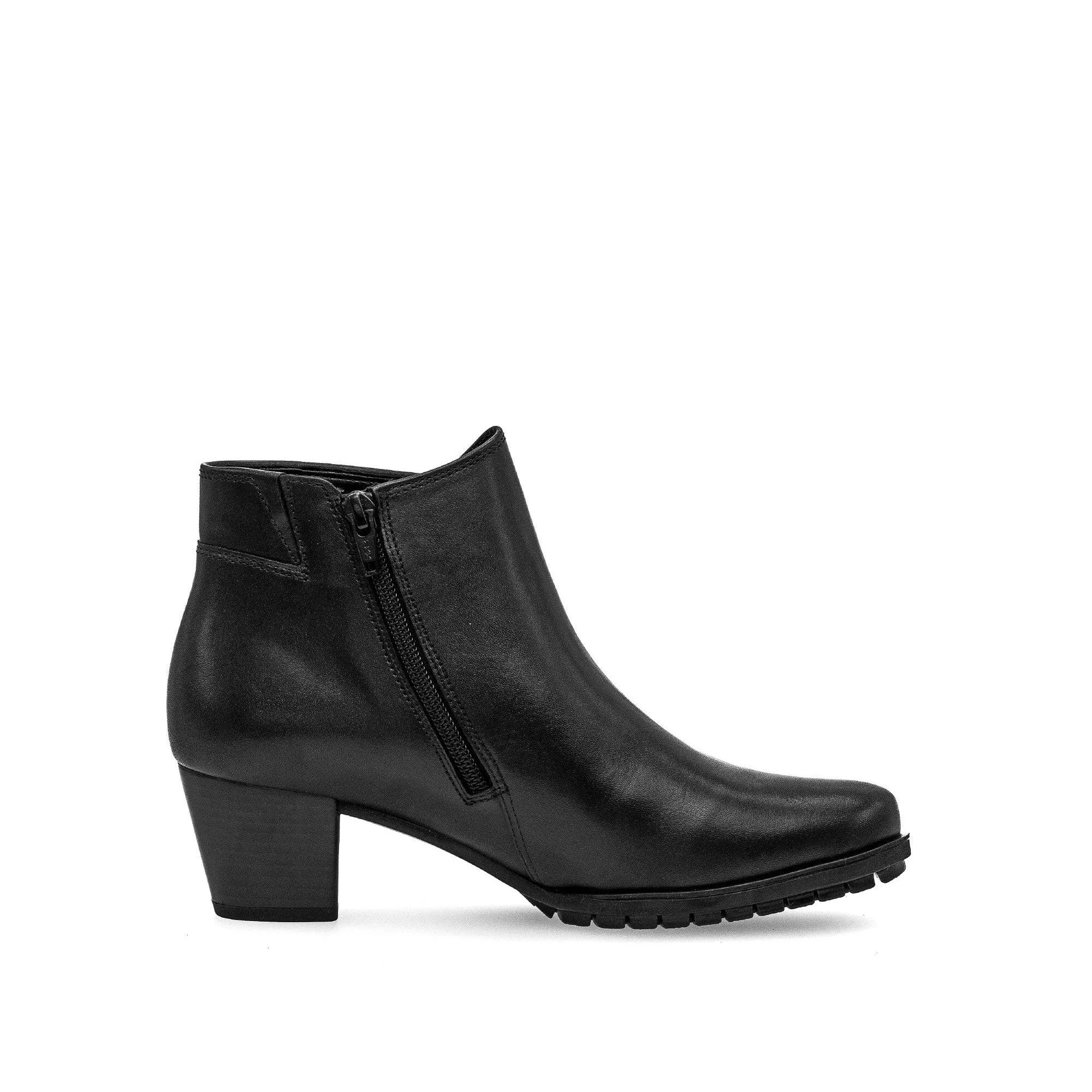 Gabor Olivetti 56.603.57 Ladies Black Wide Leather Side Zip Ankle Boots