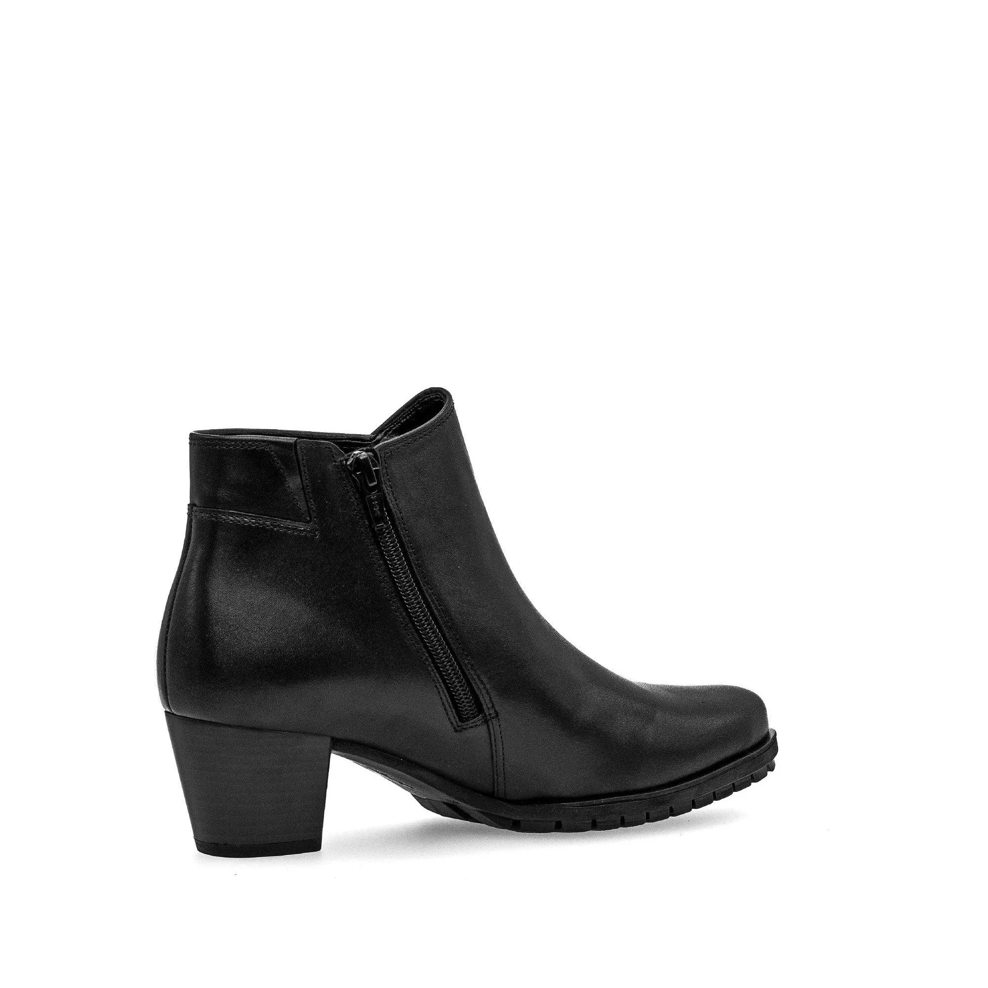 Gabor Olivetti 56.603.57 Ladies Black Wide Leather Side Zip Ankle Boots