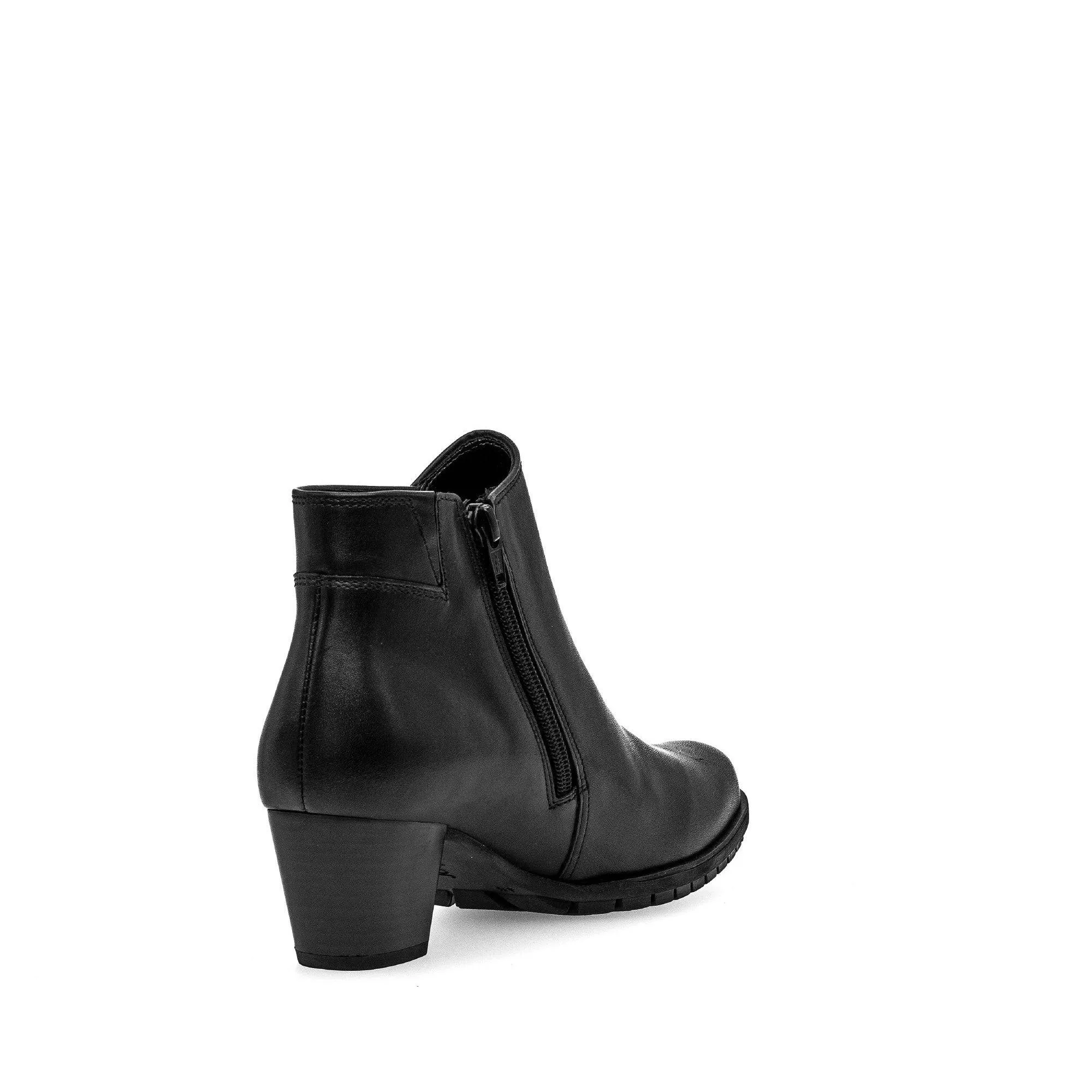 Gabor Olivetti 56.603.57 Ladies Black Wide Leather Side Zip Ankle Boots
