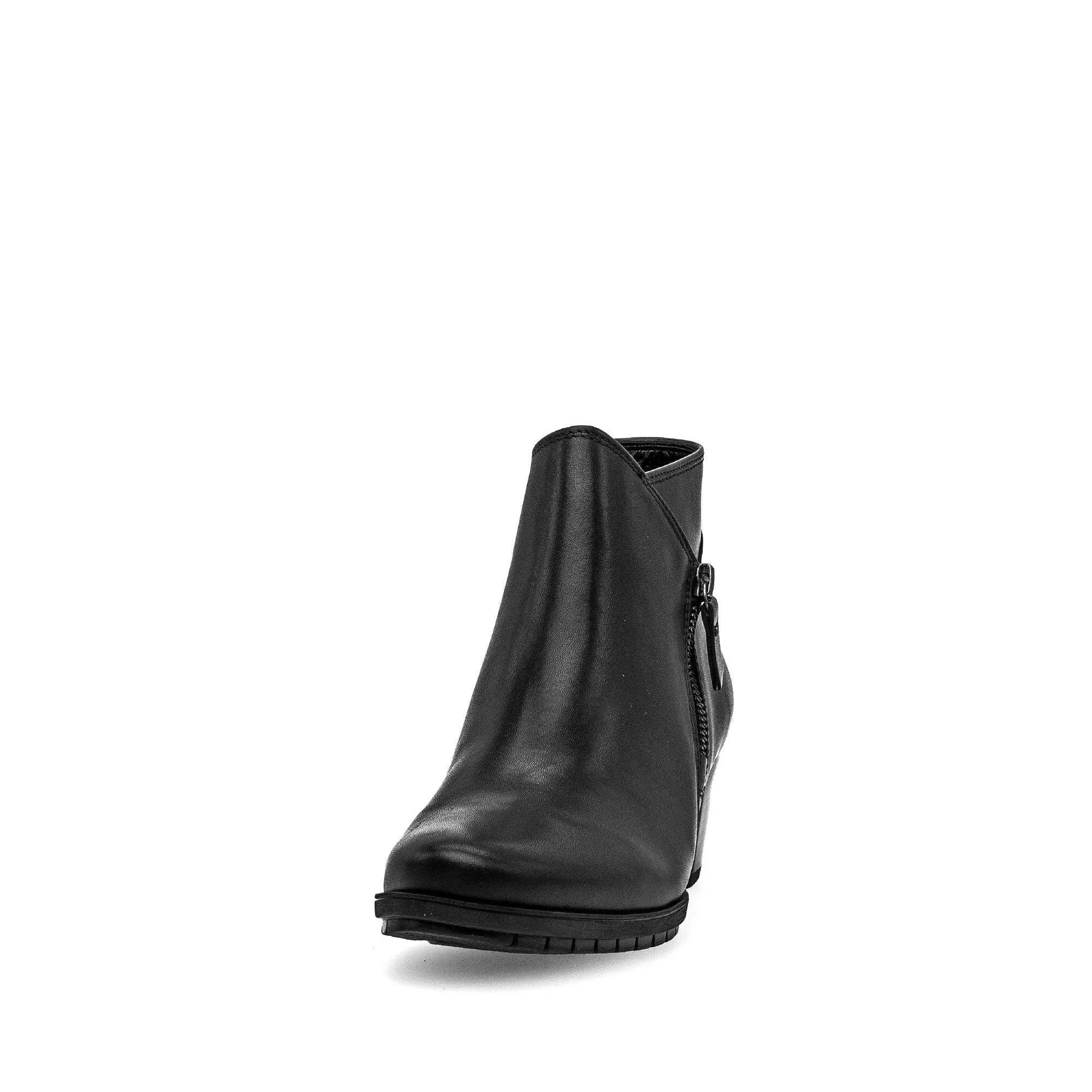 Gabor Olivetti 56.603.57 Ladies Black Wide Leather Side Zip Ankle Boots