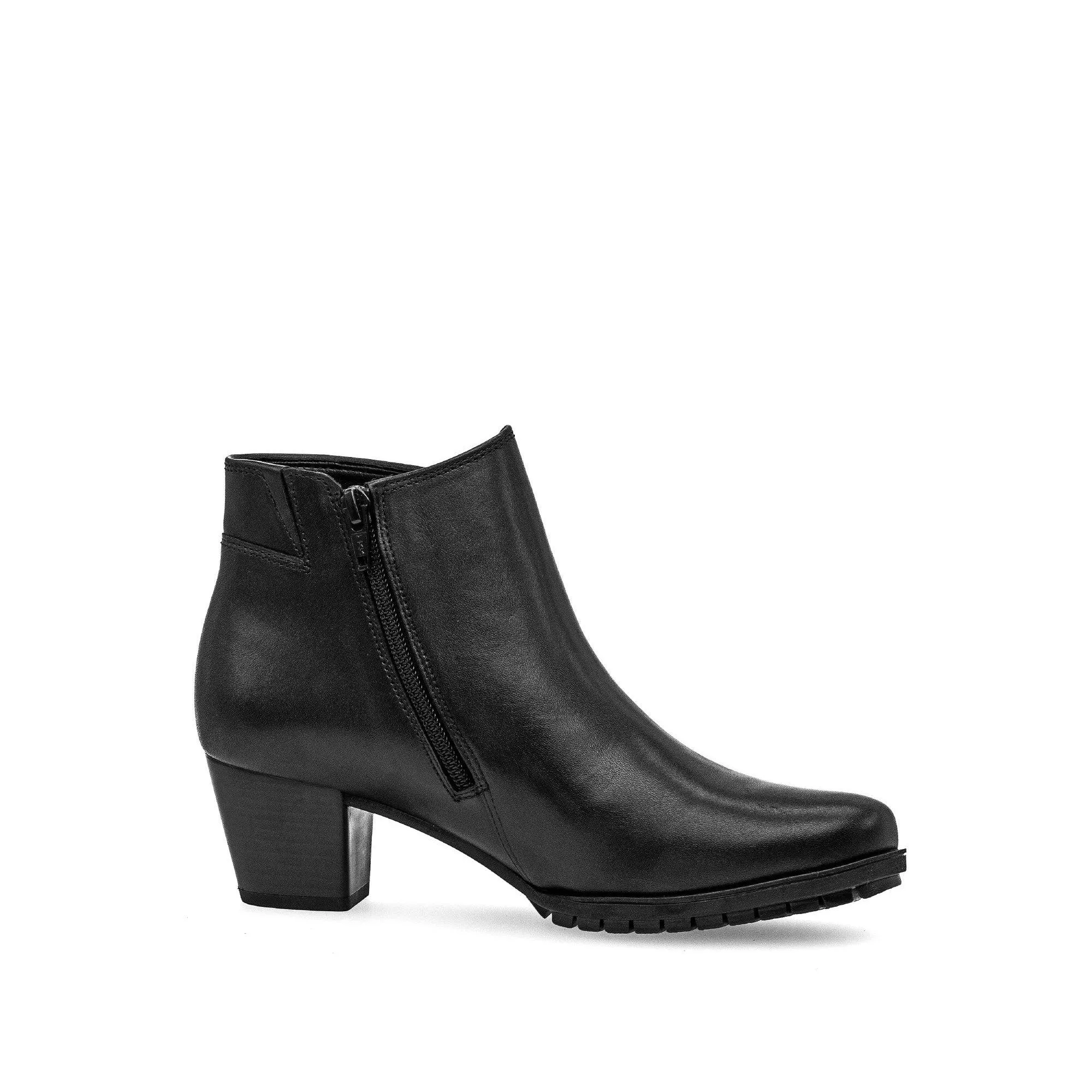 Gabor Olivetti 56.603.57 Ladies Black Wide Leather Side Zip Ankle Boots